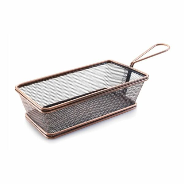 PUCES RECTANGLE PANIER BRONZE 21X11X6CM