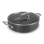 PLAT ROND A/COUVERCLE AL. ANODISÉ 28X8CM