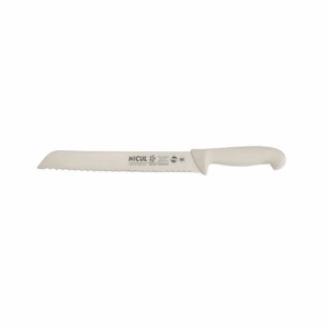 COUTEAU A PAIN ONDULE MANCHE BLANC 20CM